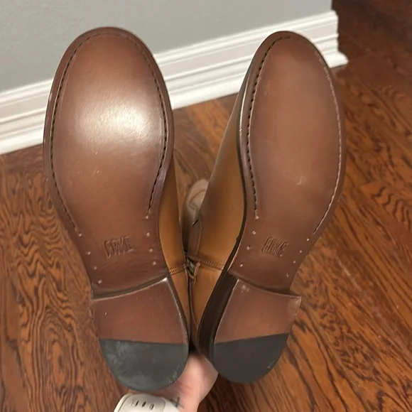 FRYE Marissa Medallion Cognac Tall Leather Zip Boots Women’s Size: 6 new in box - Picture 6 of 8